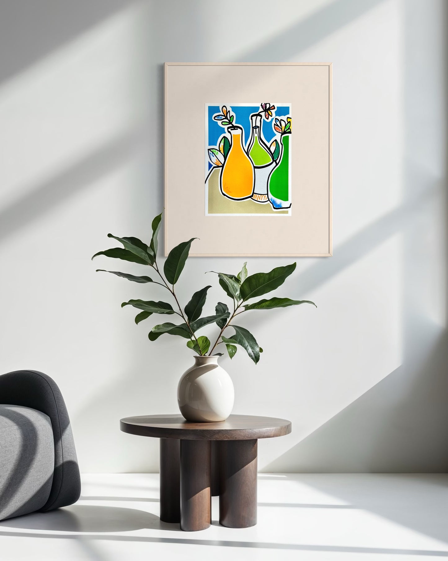 Tre fiaschi fioriti